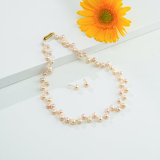 6.0-7.0mm Multicolor Fancy Freshwater Pearl Necklace Set - AA Quality