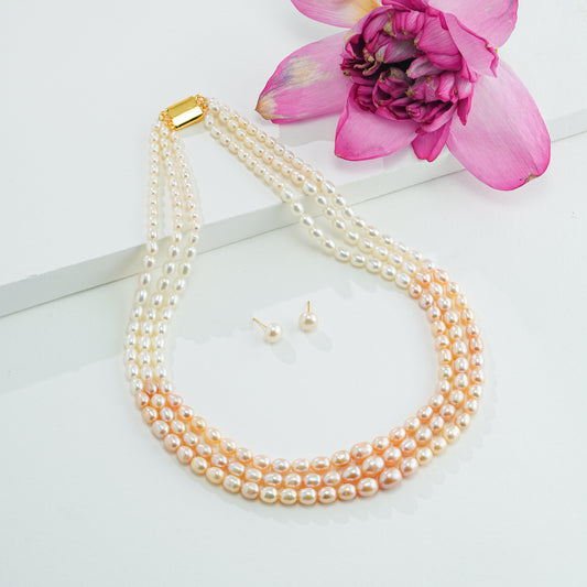 Grading Multicolor Drop Freshwater Pearl Necklace Set - AA Quality