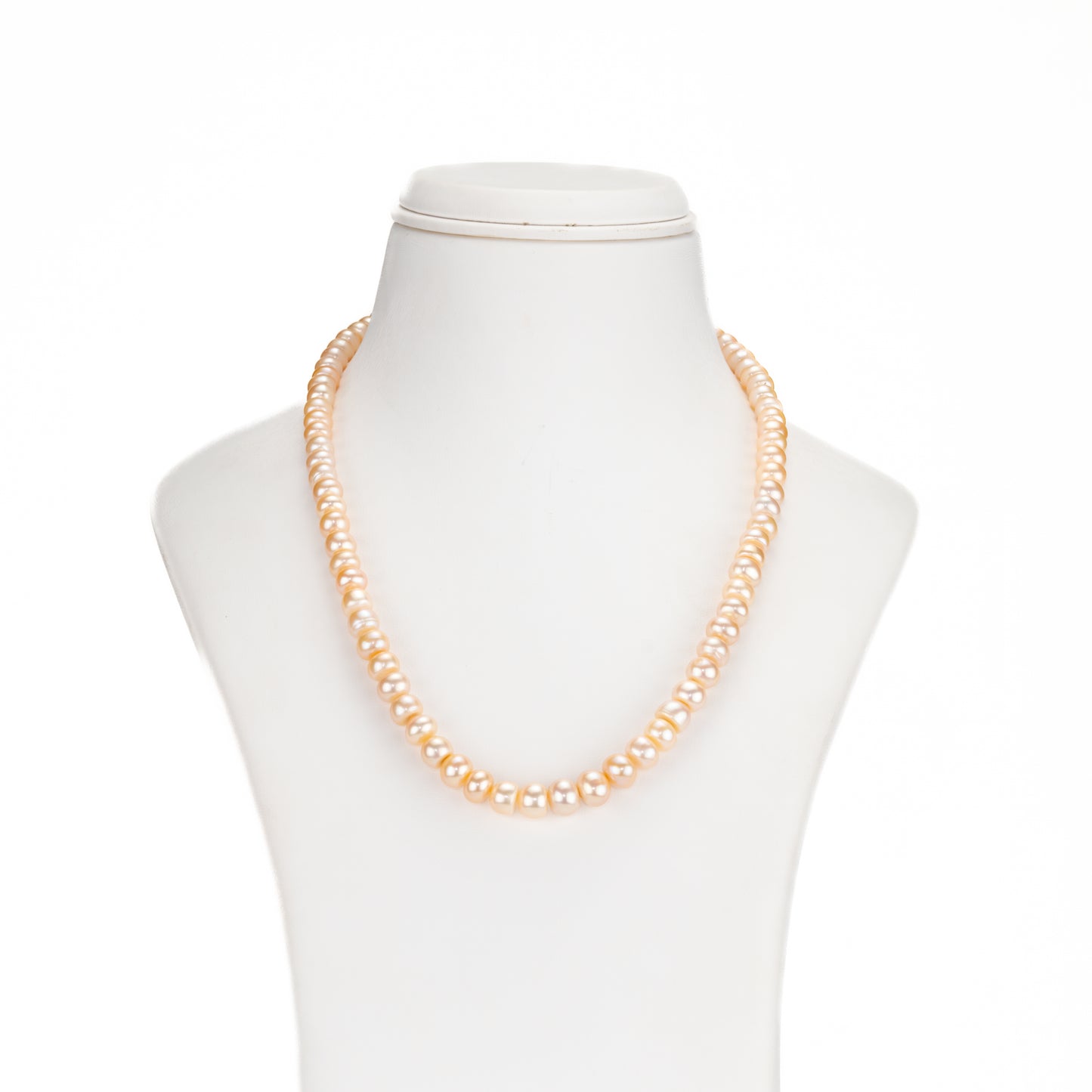 Grading Pink Button Freshwater Pearl Necklace Set - A Quality