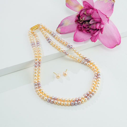 6.0-7.0mm Near Round Multicolor Freshwater Pearl Set - AA Quality
