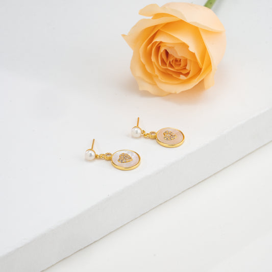 Trendy Freshwater Hanging Pearl Studs Earrings