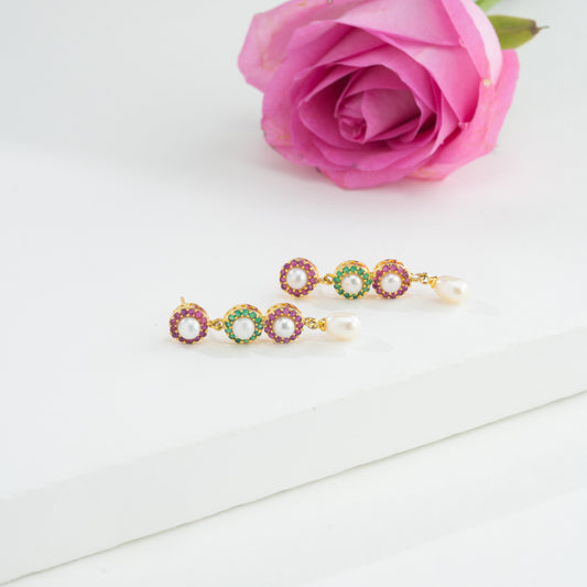 Radiant Pearl Stud Earrings