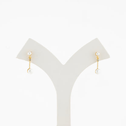 Sparkly Pearl Stud Hanging Earrings