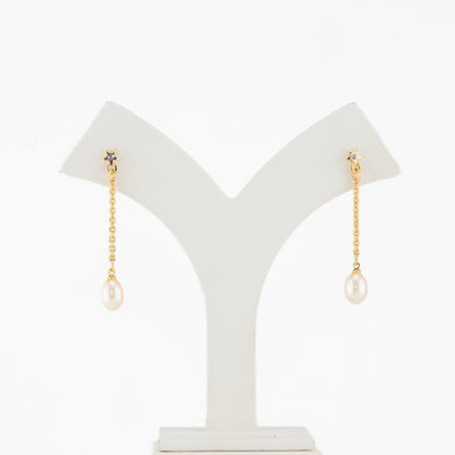 Lovely Pink Drop Pearl Hangings Earrings