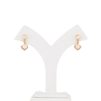 Exquisite Pink Pearl Hanging Studs Earrings