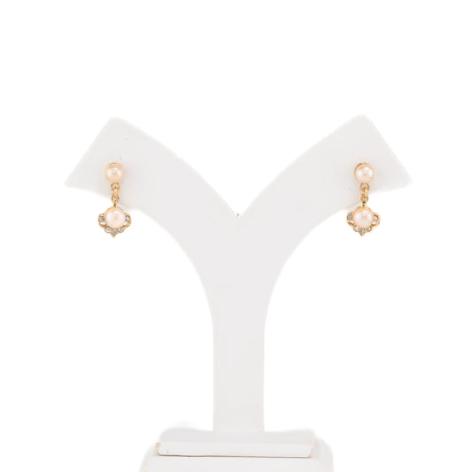 Exquisite Pink Pearl Hanging Studs Earrings