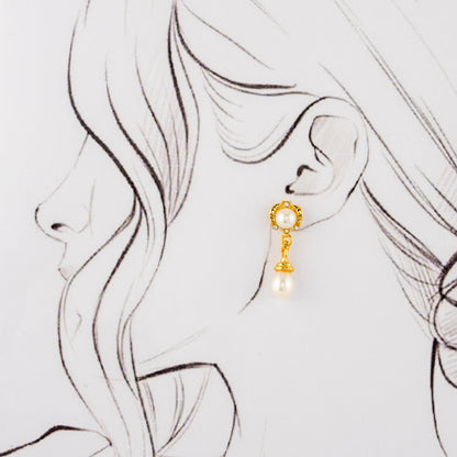 Exquisite Drop Pearl Stud Earrings