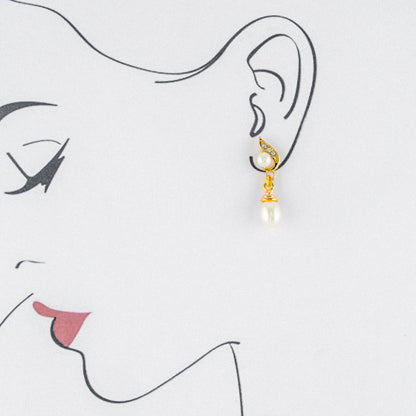 Chunky Drop Pearl Stud Earrings