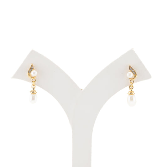 Chunky Drop Pearl Stud Earrings