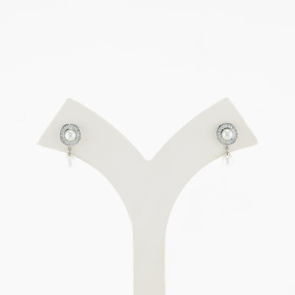 Seized White Pearl Stud Earrings