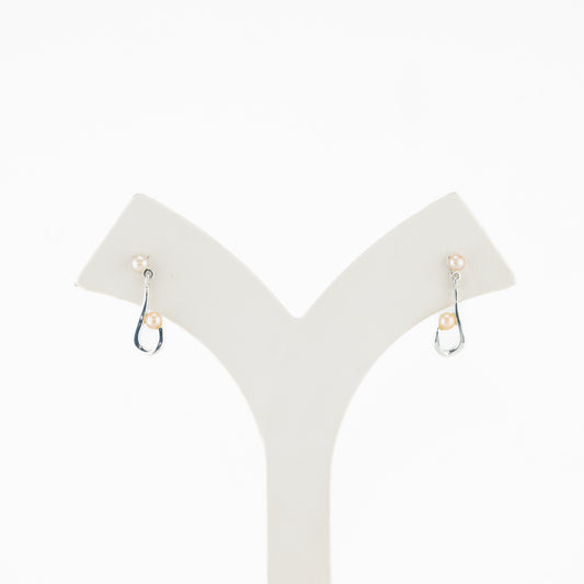 Pink Stylish Pearl Stud Earrings