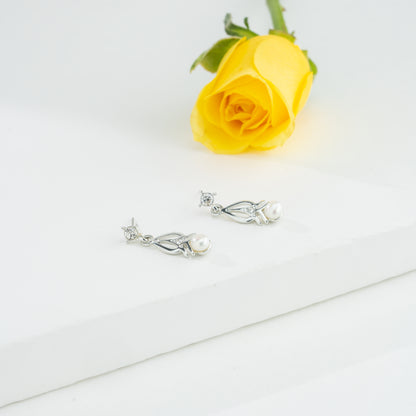 Pristine Pearl Hanging Earrings