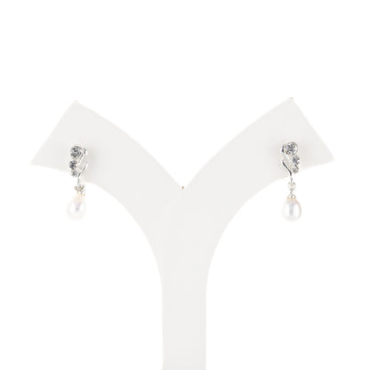Silken White Drop Stud Earrings