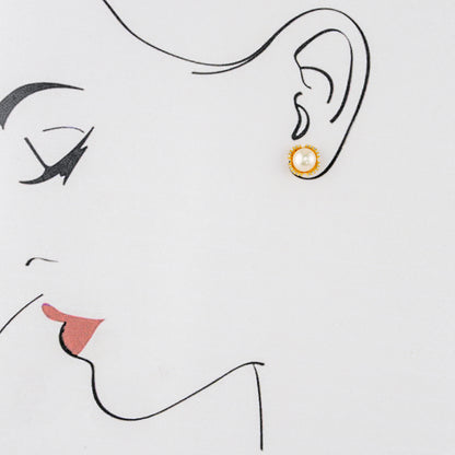 Glittering Pearl Stud Earrings