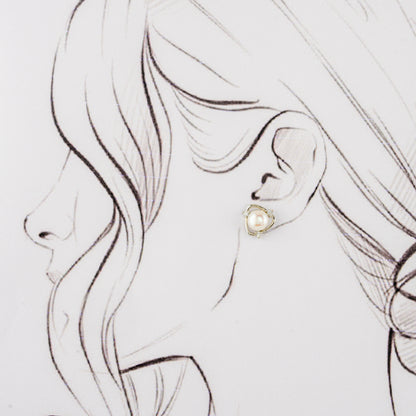 Luxury White Stone Pearl Stud Earring