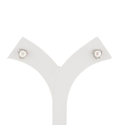 Luxury White Stone Pearl Stud Earring