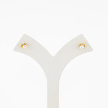 Conch Inspired Pearl Stud Earrings