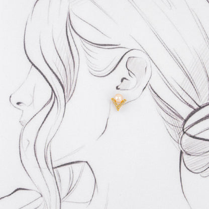 Angelic Pink Pearl Stud Earrings