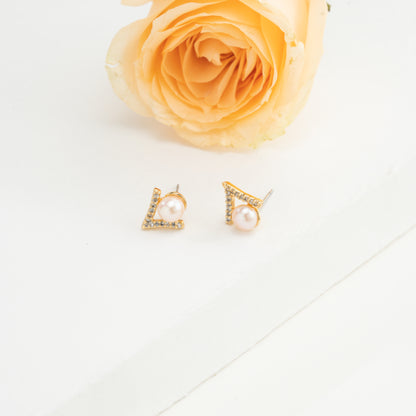 Angelic Pink Pearl Stud Earrings