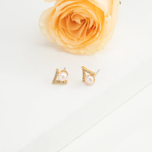 Angelic Pink Pearl Stud Earrings