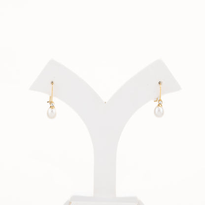 Delicate Drop White Pearl Stud Earrings