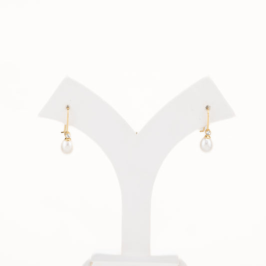 Delicate Drop White Pearl Stud Earrings