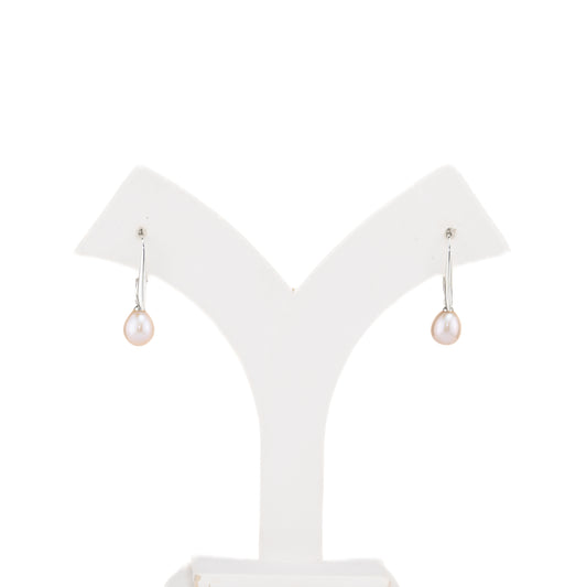 Opaque Pink Pearl Hanging Earrings