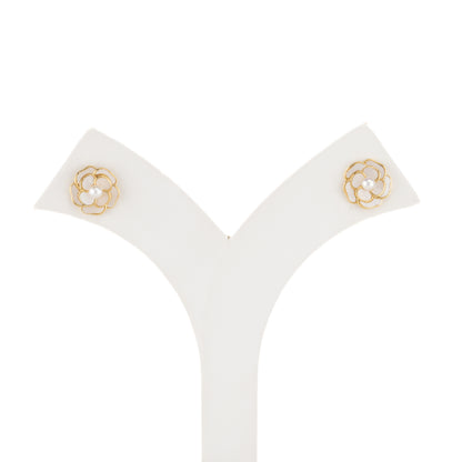 Floral Pearl Stud Earrings
