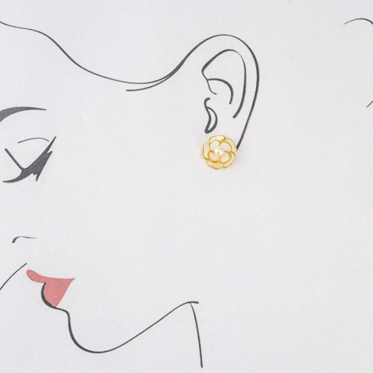 Floral Pearl Stud Earrings