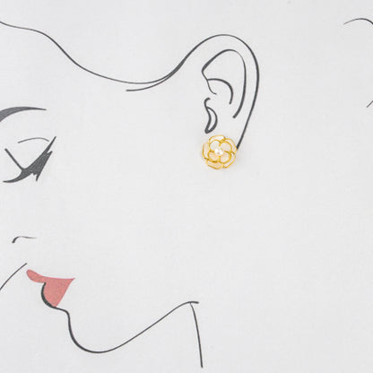 Floral Pearl Stud Earrings