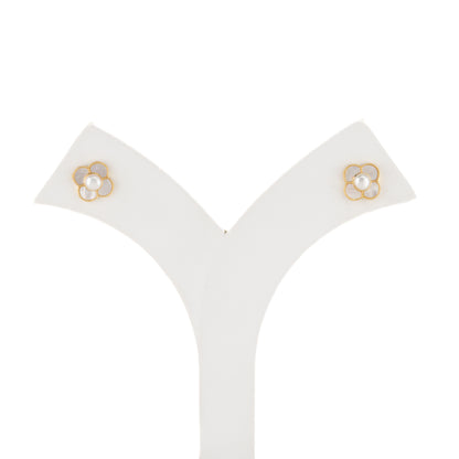 Feminine White Pearl Stud Earrings