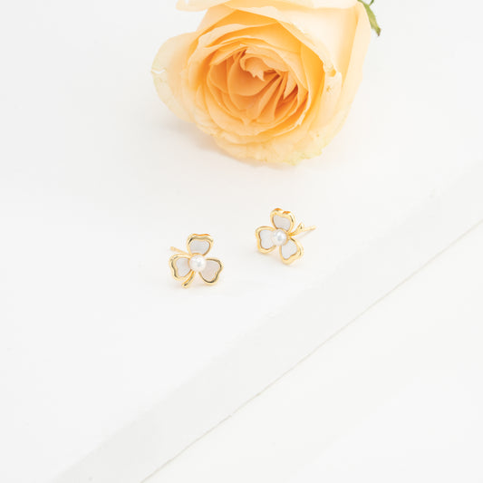 Classy White Pearl Stud Earrings