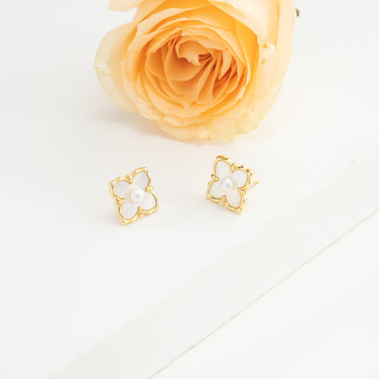 Iconic White Pearl Stud Earrings