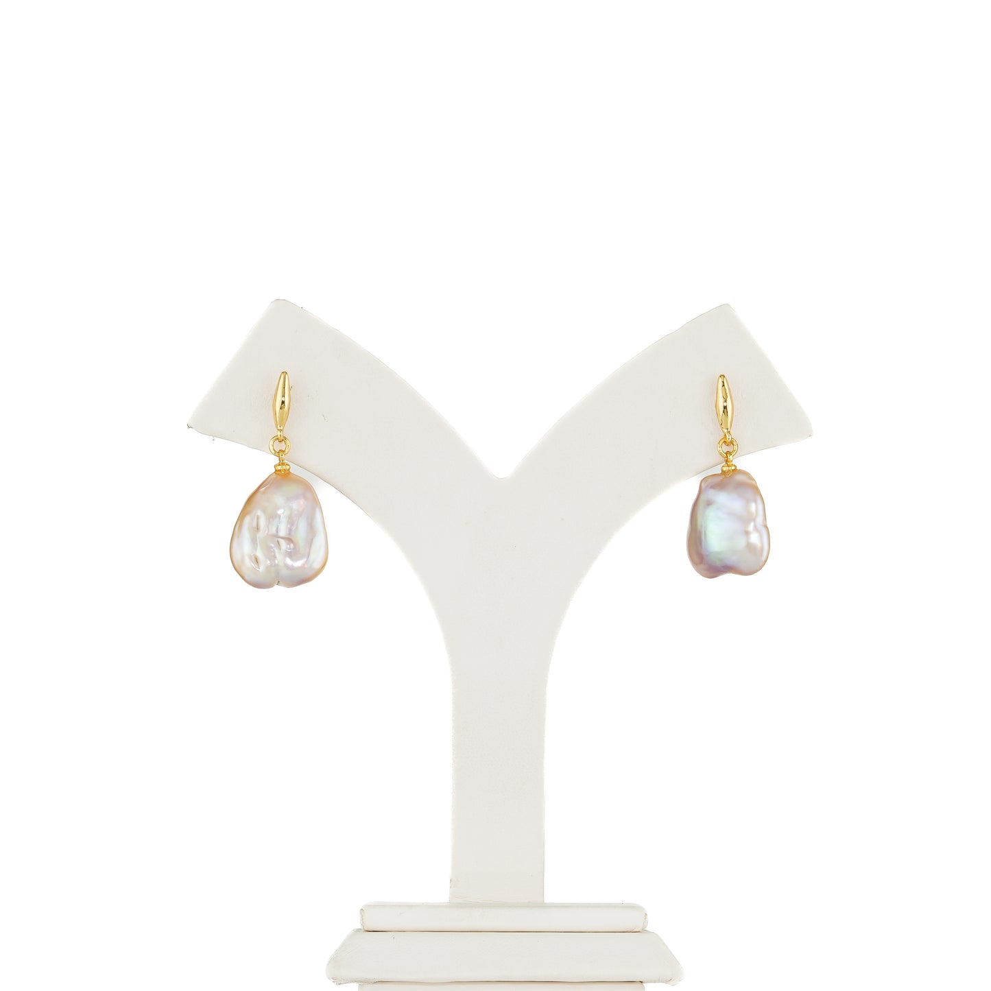 Pink Baroque Hanging Pearl  Earrings