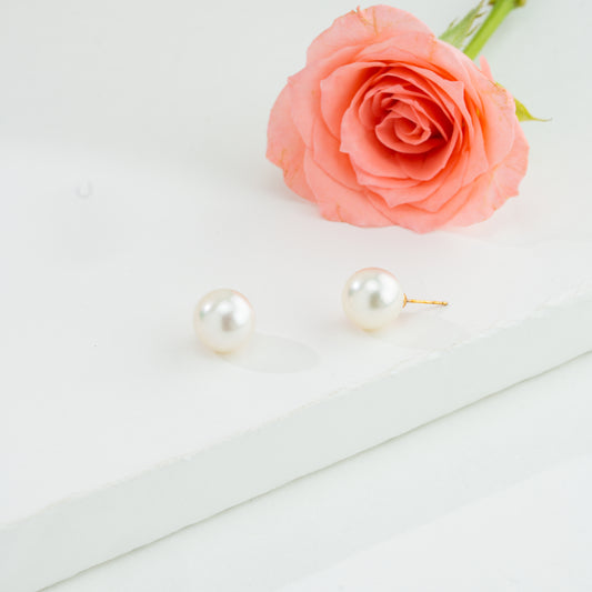 13.0-14.0mm White Saltwater Pearl Stud