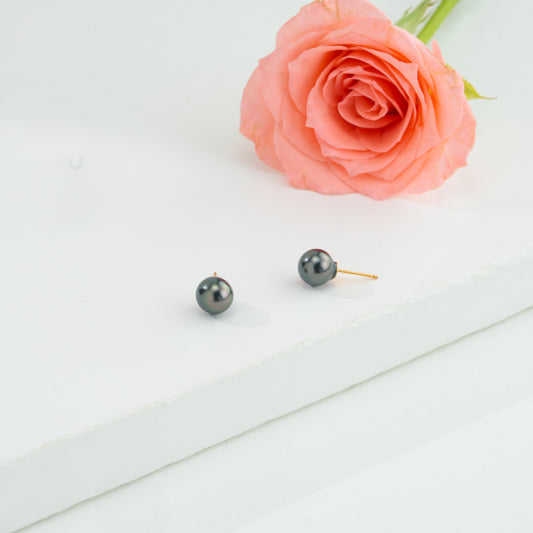 9.0-10.0mm Round Black South Sea Pearl Tops
