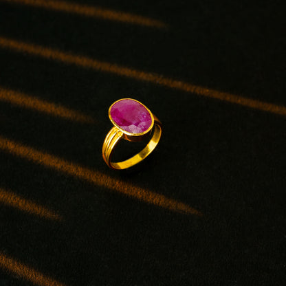 Natural Ruby Gold  Stone Ring