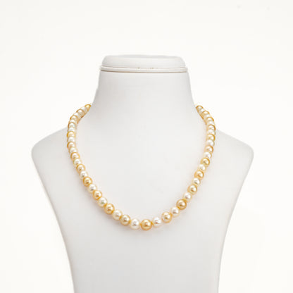 7.0-8.0mm Multicolor Near Round South Sea Pearl Necklace Set - AA Quality