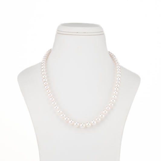Grading White Round Saltwater Akoya Pearl Necklace Set - AAA Quality
