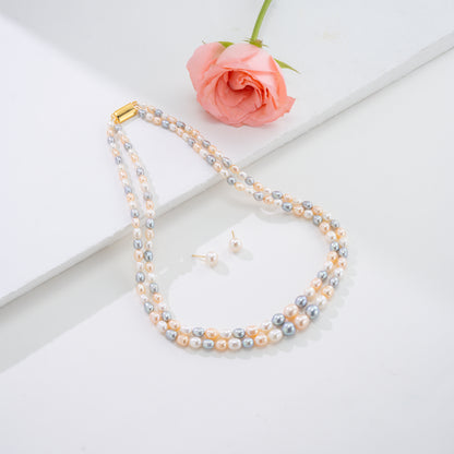 Grading Multicolor Drop Freshwater Pearl Necklace Set - AA Quality