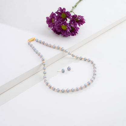 6.0-7.0mm Multicolor Fancy Freshwater Pearl Necklace Set - AA Quality