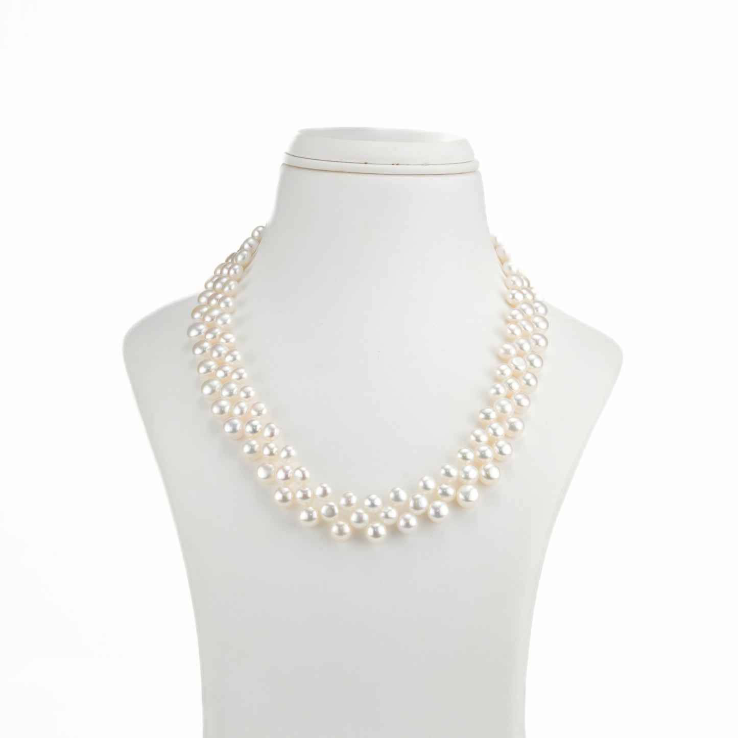6.0-7.0mm Button Fancy Freshwater Pearl Necklace Set - AA Quality