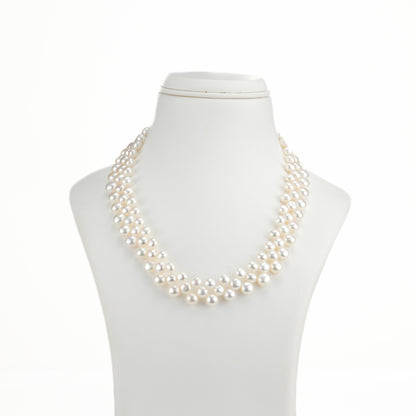 6.0-7.0mm Button Fancy Freshwater Pearl Necklace Set - AA Quality