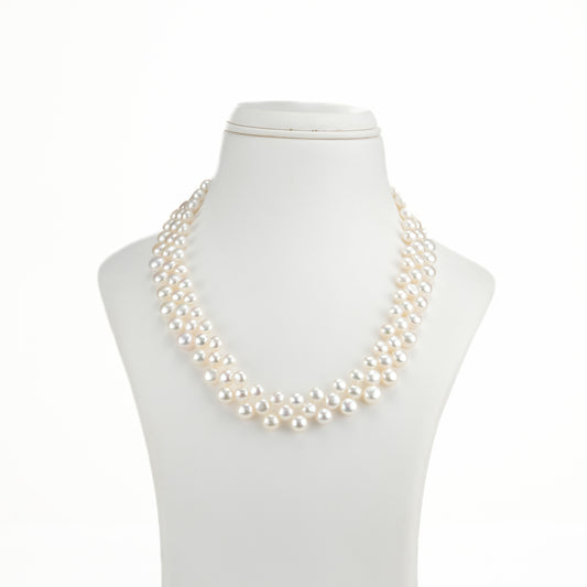 6.0-7.0mm Button Fancy Freshwater Pearl Necklace Set - AA Quality