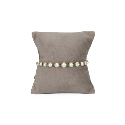 5.0-6.0mm Natural Emerald And Golden Akoya Saltwater Pearl Bracelet - AA Quality