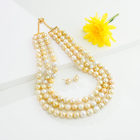 12.0-14.0mm South Sea Multi Shaded Pearls Necklace Set-A Quality