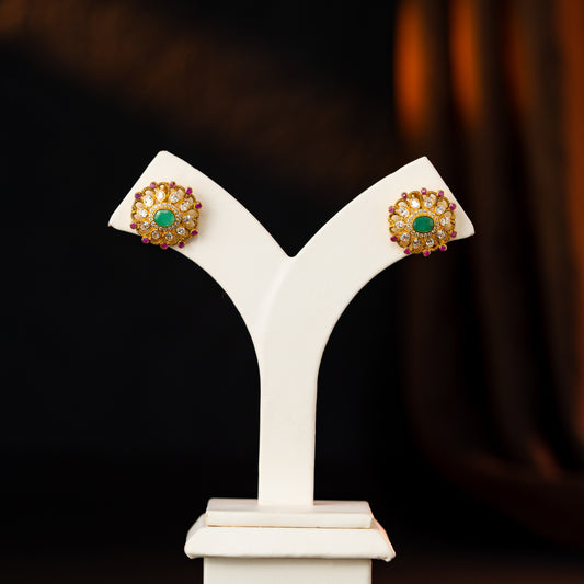 Vibrant Emerald Stone Earrings