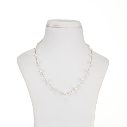 5.0-6.0mm Akoya Saltwater Pearl With 18K White Gold Chain -AAA Quality
