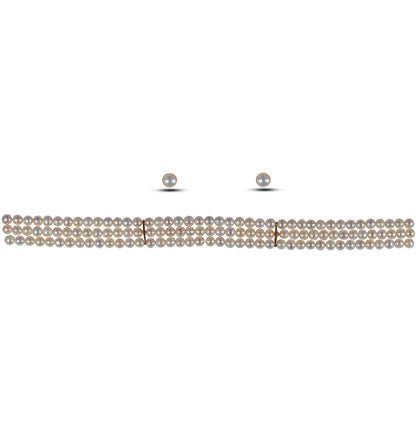 Adorable White Freshwater Pearls Choker Set