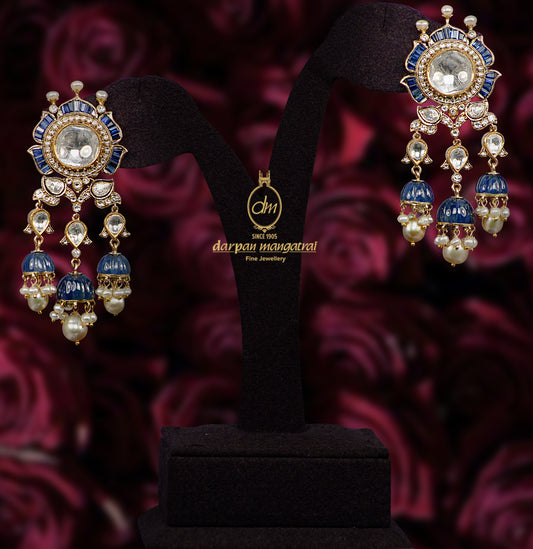 Classy Polki and Sapphire Choker Set